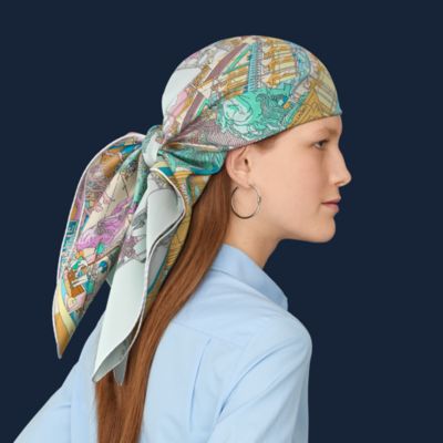 HERMES カチューシャ 上品 シルク Elsa La Legende du Cheval La Legende du Cheval